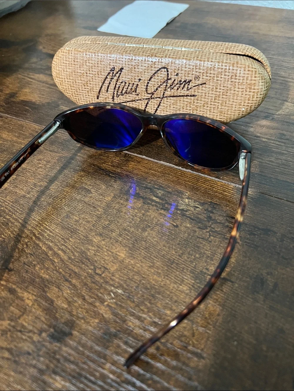 Rare Maui Jim Tortoise Frame Sunglasses with Dark Brown Lenses made in Japan